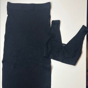 Sincerely Jules Black Ribbed Skirt Set